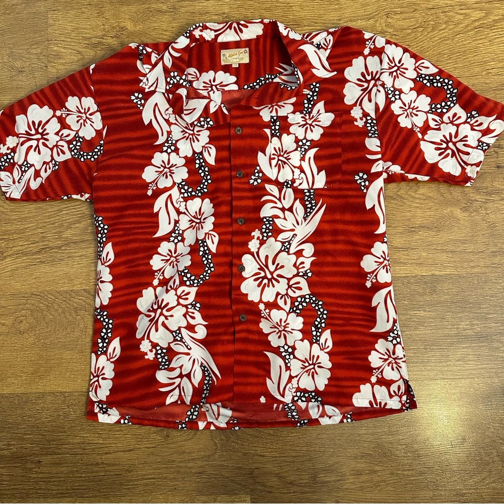 Aloha Joe Red Floral Hawaiian Shirt